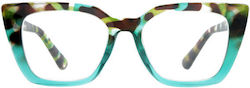 Frog Optical Reading Glasses +2.00 in Light Blue color