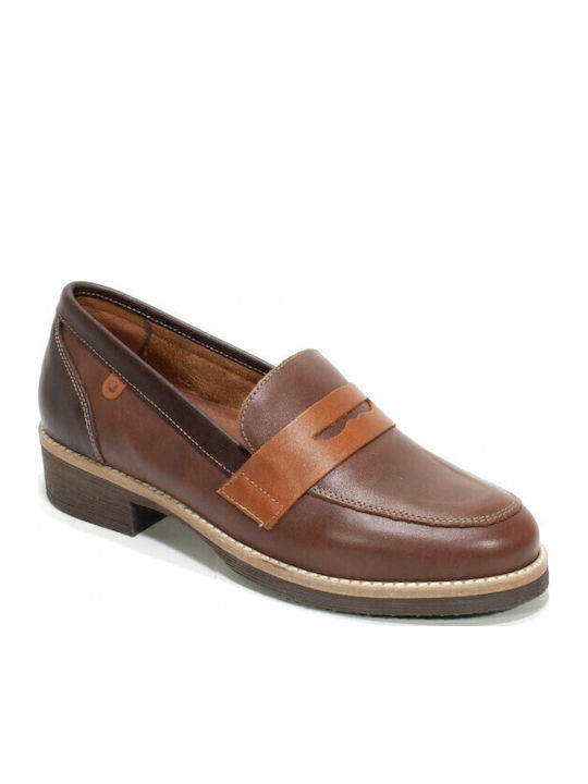 Valeria's Leder Damen Loafers in Braun Farbe