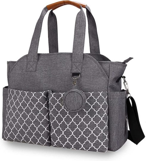 Queen Mother Shoulder/Hand Diaper Bag Gray 40x29x13cm.