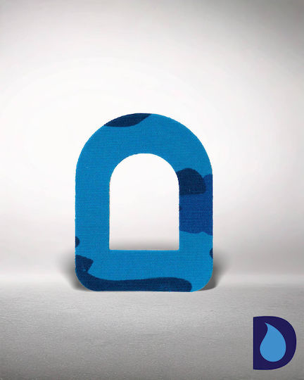 D Shape Omnipod Dash Plasters Pack of 2 Pieces Blue Camo