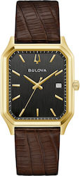 Bulova Men's Watch 32mm Battery with Brown Leather Strap
