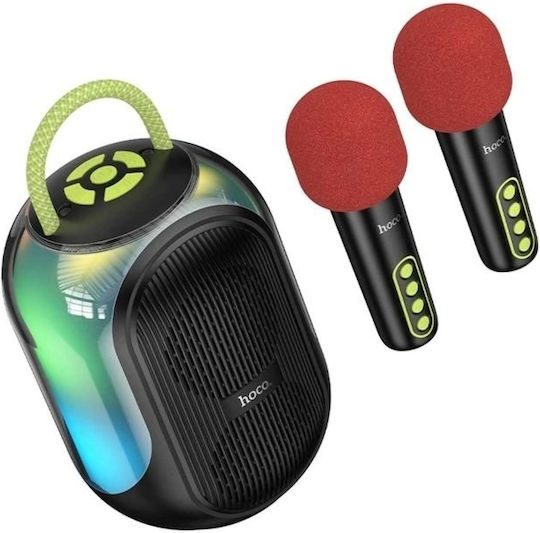 Hoco Karaoke Speaker with Wireless Microphones and Lighting Effects DS68 Black