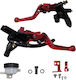Mht Racing Set Brems-/Kupplungshebel für Motorräder Einstellbar Rot MS1001074