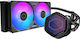 CoolerMaster MasterLiquid 240 Atmos II Water Cooling System AIO CPU with 2 120mm Fans and RGB Lighting