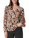 Women's Blouse with V Neckline Brown