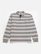 Long Sleeve Polo Shirt Grey Blue White