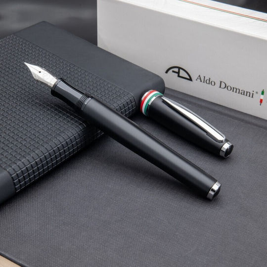 Monteverde USA Aldo Domani Italia Fountain Pen Matte Black 080333597125 Extra Fine Nibs