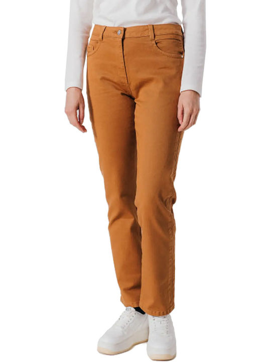 C'est Beau La Vie Femeiesc Talie înaltă Tesatura Pantaloni Drept Tabac Brown C'est Beau La Vie Femeiesc Talie înaltă Tesatura Pantaloni Drept Tabac Brown