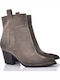 Leder Stiefeletten Damen Gray