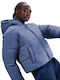 Women's Short Puffer Jacket for Winter Blue