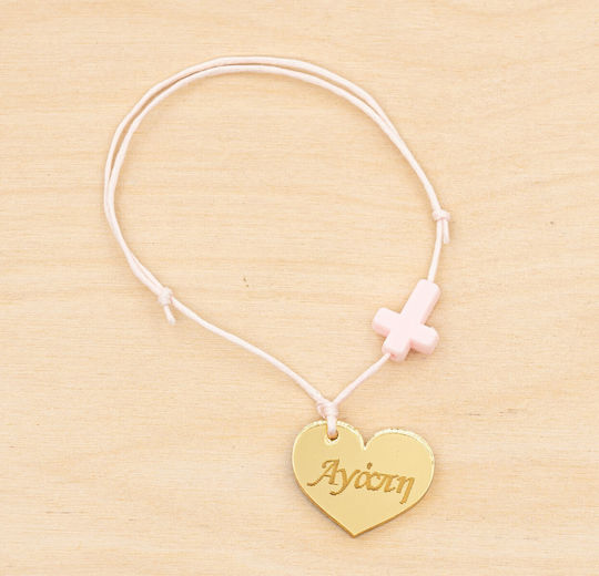 Makwedding Christening Charm Bracelet Pink 25 Pieces