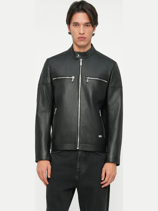 Karl Lagerfeld Leather Jacket Black