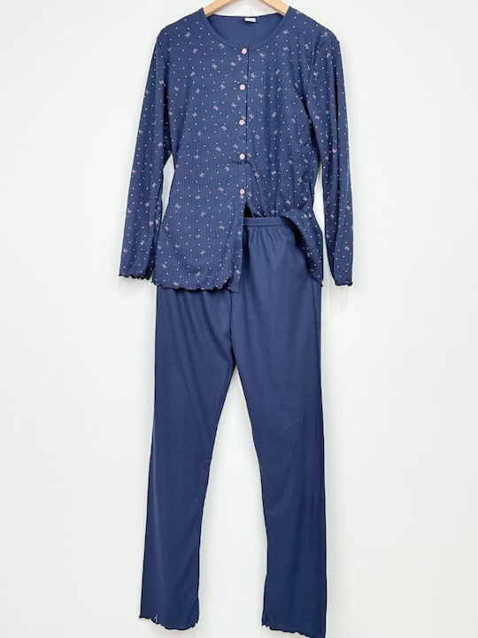 Cootaiya Winter Women's Pyjama Set Navy Blue