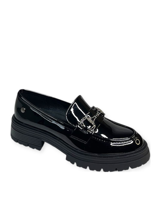 Patent Leather Women's Loafers in Black Color