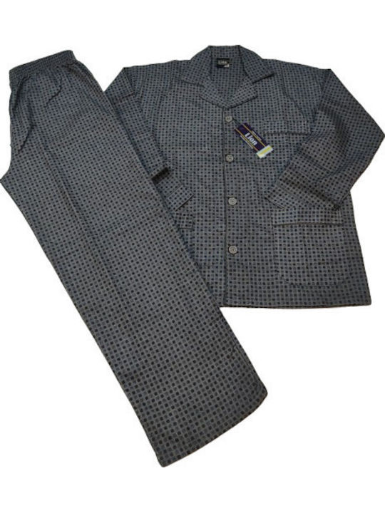 Lion Men's Winter Pajamas Set Gray