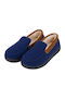 Heel Enclosed Men's Slippers with Fur Blue