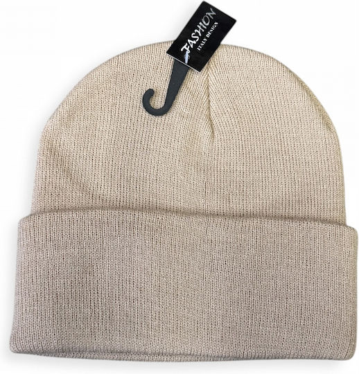 Beanie Unisex Beanie Knitted in Beige color