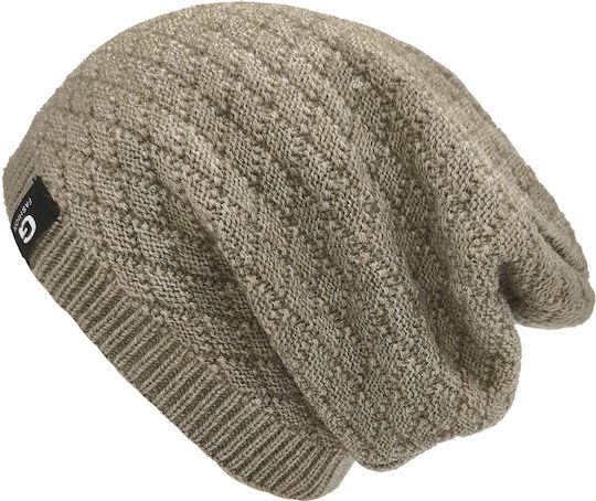 Beanie Unisex Σκούφος Πλεκτός σε Μπεζ χρώμα