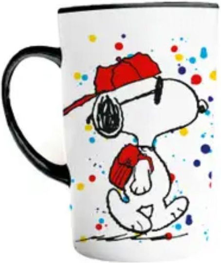 Peanuts Snoopy and Woodstock Κούπα Κεραμική Μαύρη 400ml
