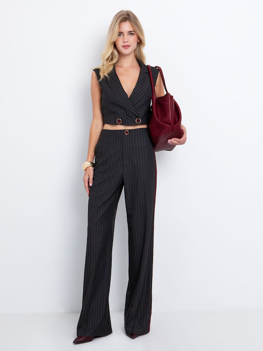 Women's Fabric Trousers Striped