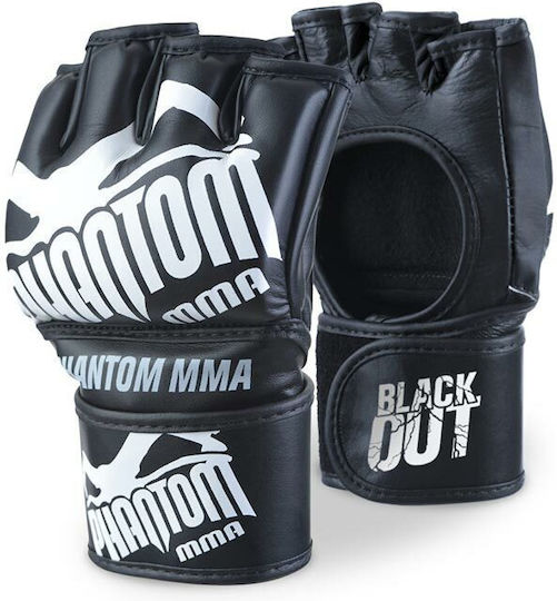MMA Gloves Phantom Blackout PU Fighting Gloves Black