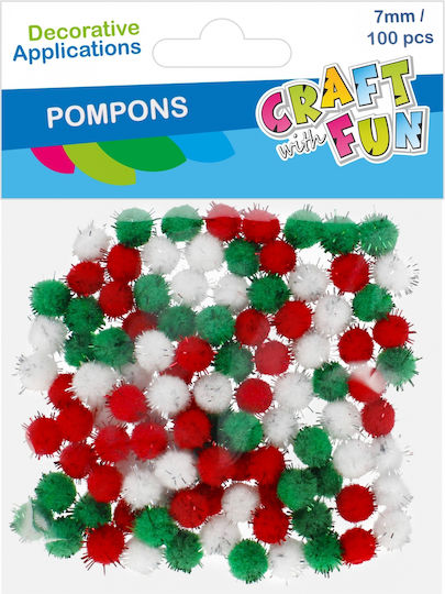 Craft with Fun Pom Pom Craft Set of 100pcs