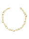 Kiriakos Gofas Γυναικείο Βραχιόλι με σχέδιο Μαίανδρο από Χρυσό 14Κ 19cm