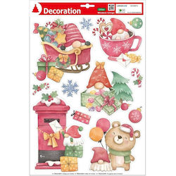 Window Stickers Sleigh Glitter 40.5x26.5cm