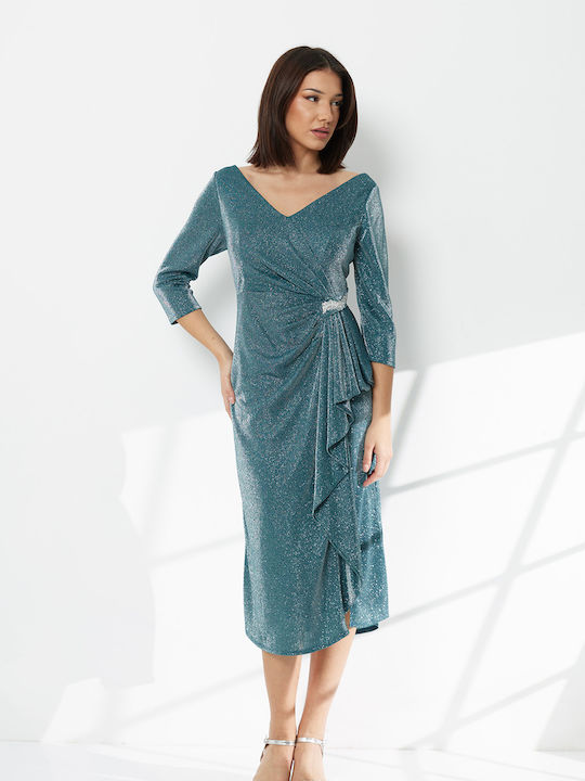 RichgirlBoudoir Rochie Midi de Seară Drapată Pe...