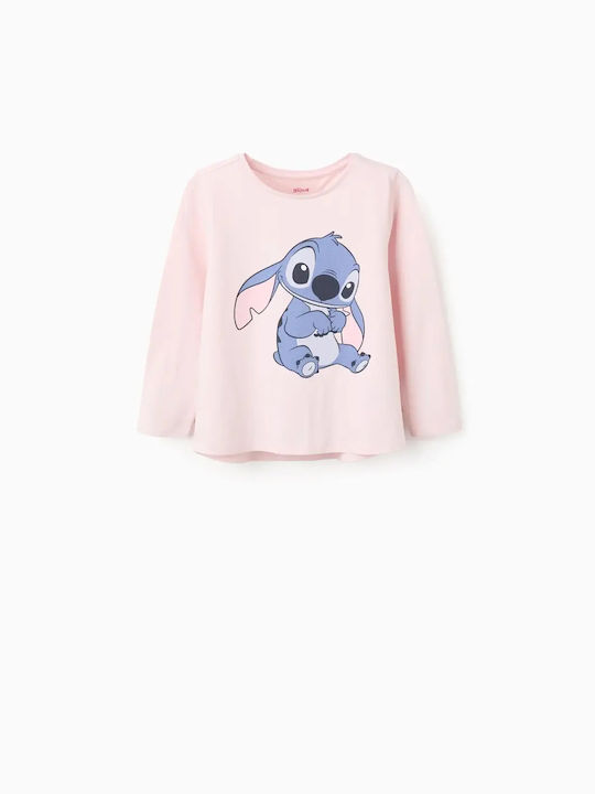 Kinderhemd Langarm Rosa Stitch