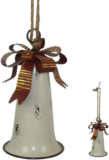 Due esse Christmas Metallic White Bell 12.5x25cm