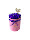 Aranjament Floral Crystal Beauty 15 Trandafiri Săpun Handmade Cristale În Cutie Catifea Roz Decor „La Mulți Ani Maria!” Albastru Indigo