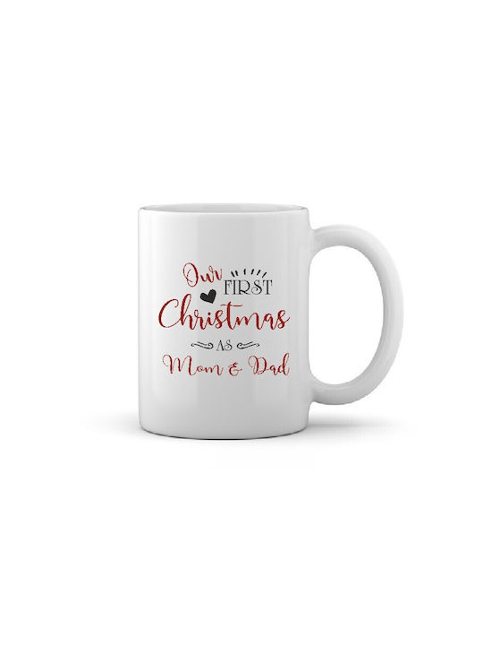 Keramischer Weihnachtlicher Becher Mein Erstes Weihnachten Als Mama Papa Design 1 Stück