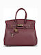 Leder Damen Tote Tasche Burgundisch