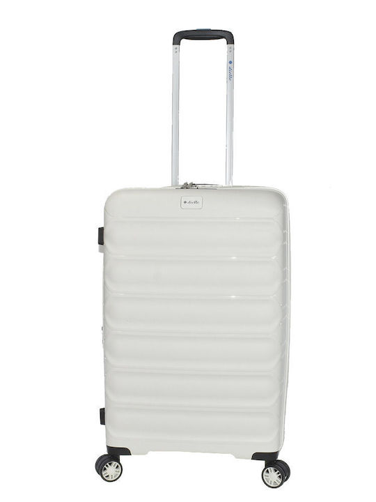 Dielle Medium Travel Suitcase Hard White with 4...
