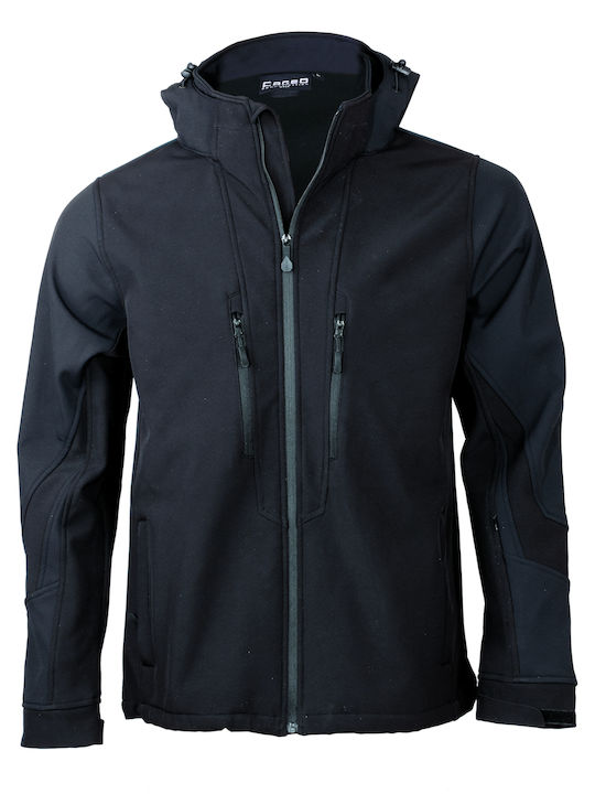 Fageo Work Jacket Softshell with Hood Black