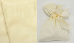 Ecru Pouch 12.5cm X 17cm Genuine Velvet Embossed Leaf Designs 0527353 12 Pieces