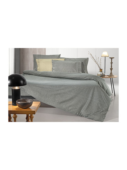 Guy Laroche Avanti Σετ Σεντόνια King Size Φανελένια 270x265εκ. Μπλε Γκρι (4τμχ)