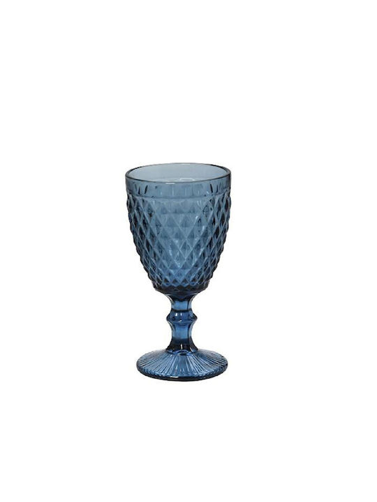 Espiel Set Gläser Wasser aus Glas in Blau Farbe Mit Stiel 4Stück