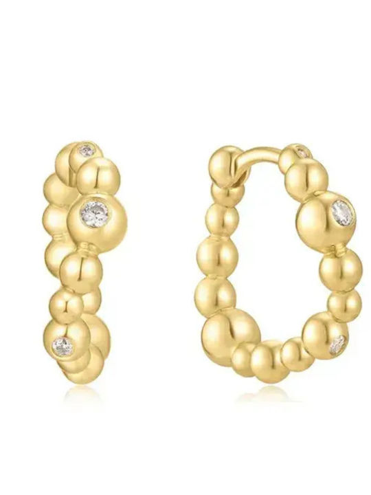 Ania Haie Earrings Hoops made of Silver Gold Plated with Stones