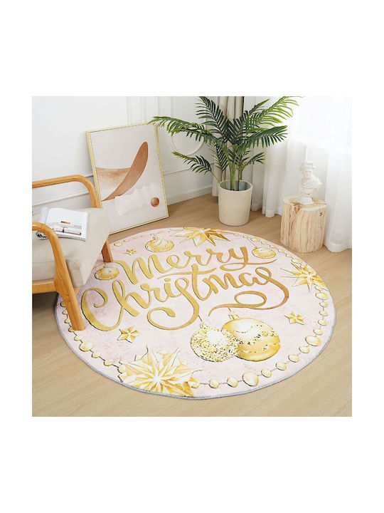 Christmas Rug “merry Christmas" Imitation Cashmere 100x100cm Ry10-100