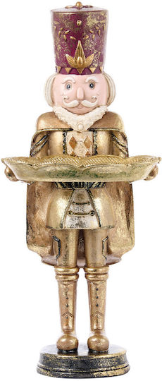 Arpimex Srl Weihnachts-Nussknacker Gold aus Polyresin Höhe 34cm.