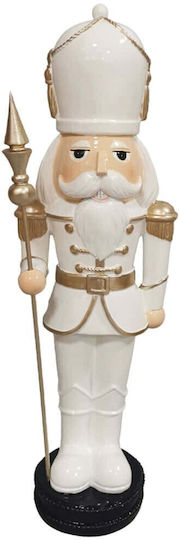 Lianos Dekorativ Weihnachts-Nussknacker Weiß Höhe 44cm.