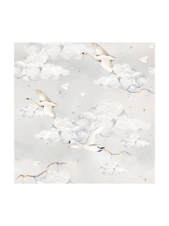 Magic Swans Blue Wall Wallpaper 100x280cm Dekornik