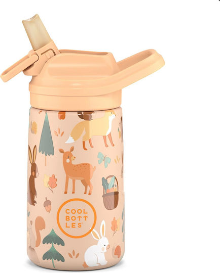 Cool Bottles Sticlă Pentru Copii Din Silicon Termos Kiddies Woodland Buddies 350ml
