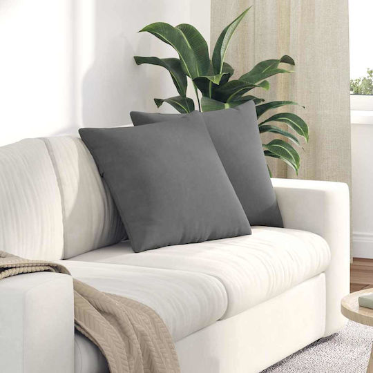 vidaXL Perne Decorative Gri Închis 2Bucăți 50x50cm