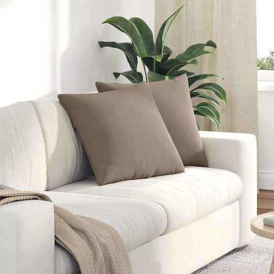 vidaXL Възглавница за диван Taupe 2бр 50x50см.