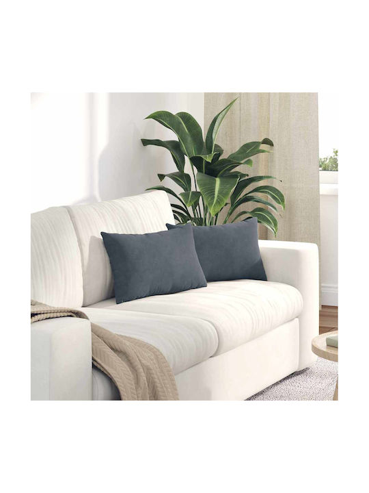 vidaXL Velvet Dark Gray Sofa Cushion 30x50cm