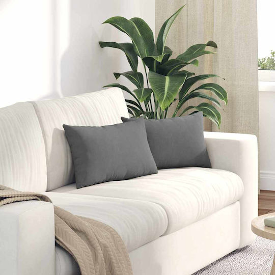 vidaXL Възглавница за диван Dark Gray 2бр 30x50см.