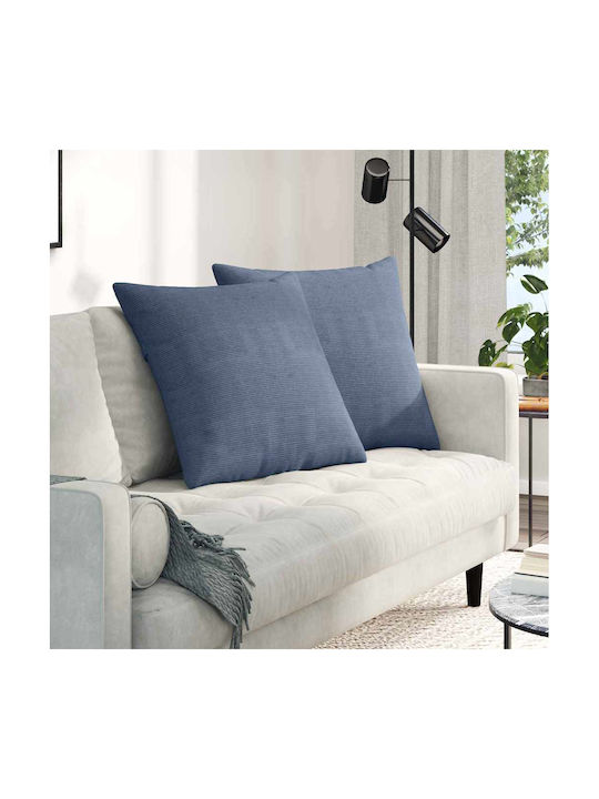 vidaXL Μαξιλάρι Καναπέ από Βελούδο Μπλε 60x60εκ.